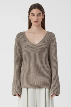 Pull Col En V Coton Bio