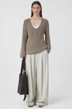 Pull Col En V Coton Bio