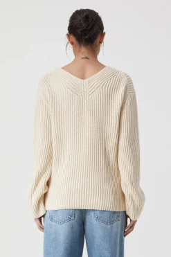 Pull Col En V Coton Bio