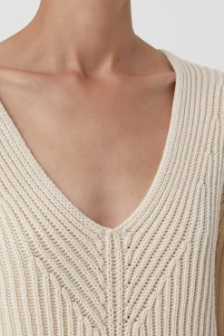 Pull Col En V Coton Bio