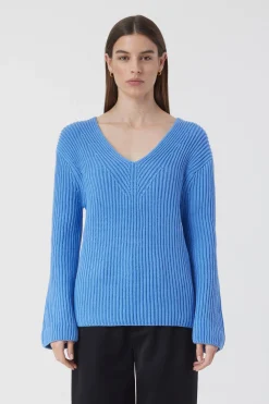 Pull Col En V Coton Bio