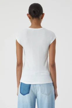 T-Shirt En Maille Cotelee