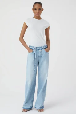 T-Shirt En Maille Cotelee