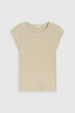 T-Shirt En Maille Cotelee